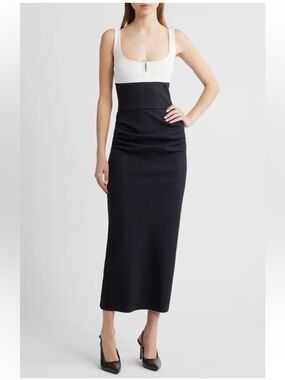 Chiara Boni Shohey Bic Colorblock Midi Dress